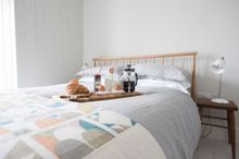 One of the five bedrooms at Enys House - a perfect seaside home