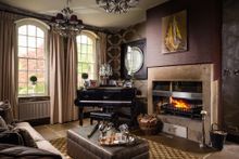 The piano lounge at Castle Trinity, near The Peak District