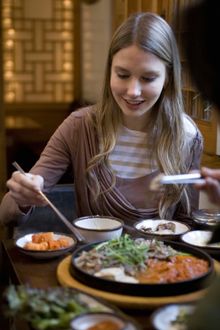 Enjoying Korean BBQ