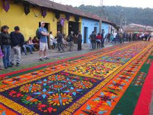 Colorful Alfombra in Antigua during Easter Week