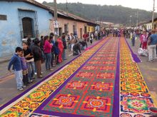 Colorful Alfombra in Antigua during Easter Week