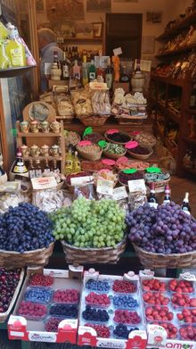 Merchant's stall in Sierra, Italy