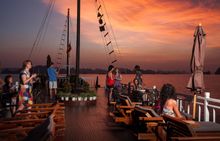 Tonkin Cruises - dusk from sundeck. 