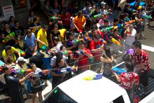 Songkran is celebrated all over Thailand in mid April every year.
