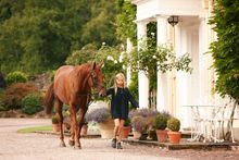 Girl with horse at Llandefalle Manor near the Hay Festival
