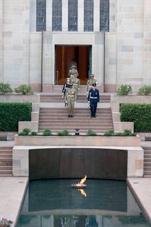 The Last Post Ceremony is held at the Australian War Memorial from 4.55pm each day