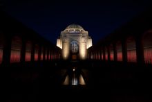 The Australian War Memorial illuminated at night