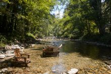 Relaxing in the scenic Big Sur River at the River Inn