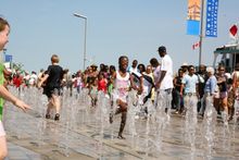 Thousands of visitors gather on the Detroit International Riverfront for Detroit River Days.
