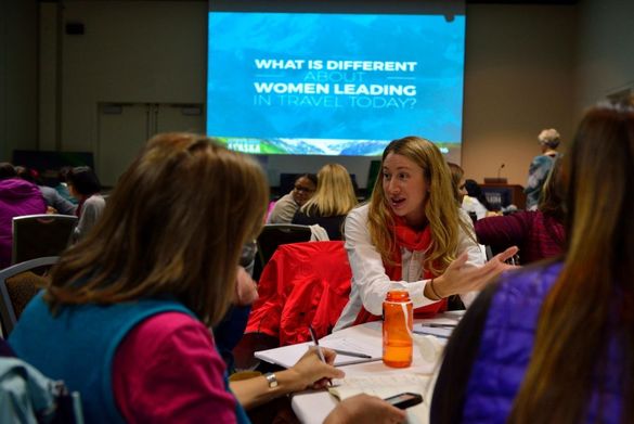 Passionate women in the adventure travel industry engaged in discussion during last year’s Summit in Anchorage.