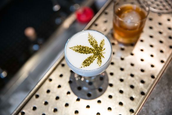 West Hollywood' - Sour T-Iesel drink at Gracias Madre is made with Cannabidiol Oil.  The restaurant serves only Tequila and Mescal-made drinks and features George Clooney and Rande Gerber's Casamigos Tequila.