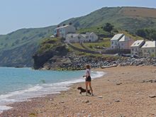 Walking at Hallsands Beach, South Devon