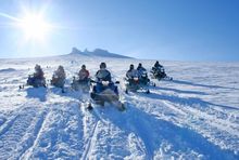 Snowmobile excursion on Lake Myvatn