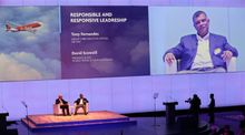Mr. Tony Fernandes (right), Air Asia Group CEO, one of the influential speakers at the 2017 WTTC Global Summit in Bangkok