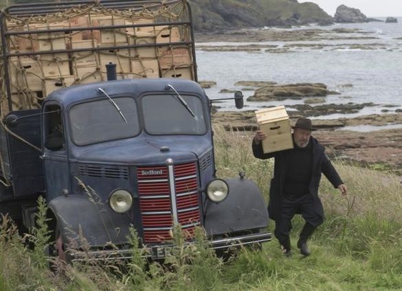 Rescuing the whisky! Some of the cast of Whisky Galore! (2017) at St Abb's Head, Scotland