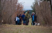 Participants make their way around during a truffle hunt as part of the The Truffle Festival - Canberra Region