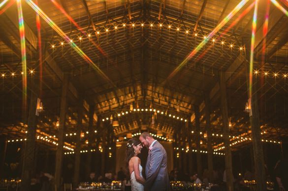 Swank Farms Wedding - Pole Barn Shot with Couple