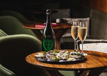 Dom Perignon pop-up at Grain bar - bottle and dozen oysters - Vivid Sydney