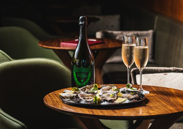 Dom Perignon pop-up at Grain bar - bottle and dozen oysters - Vivid Sydney