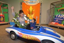 Celebrating victory with mom