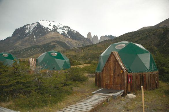 Geodesic dome camps in Patagonia