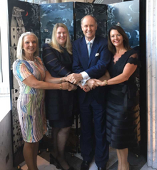 BTR HOTELS & The Murray, Hong Kong, a Niccolo Hotel L to R Amanda Thompson, BTR Hotels - Maxine Howe, DOSM, Duncan Palmer, MD, The Murray, Hong Kong -Sharon Byrne, BTR