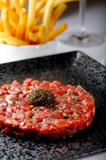 Beef & Tuna Tartar with French Fries - v