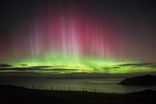 The Southern Lights or Aurora Australis show off incredible colours during a storm in April 2017. 