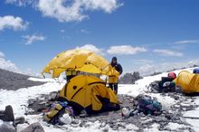 Setting up at Camp 3