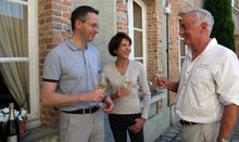 Antoine and Anne Malassagne of Champagne AR Lenoble with Rob Davis, winemaker for Jordan Winery