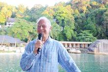 Guest of Honour, Mr Christopher Spencer Chapman saying a few words before flag off