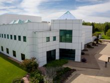 Photo of exterior of Paisley Park in Chanhassen, Minn. 