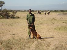 Joshua and Chocolate with rhinos