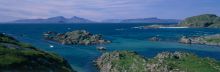 Looking over a bay on the Ardnamurchan peninsula to the Small Isles of Rum, Eigg and Muck.