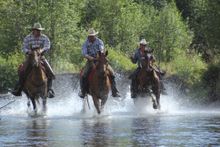 Cowboy lope, Three Bars Ranch, British Columbia