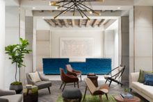 The living room lobby of the Kimpton Aertson Hotel in Nashville, TN.