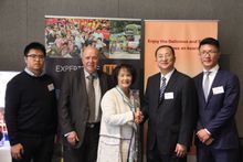 Macao - Xiamen Air launch - From left to right – Jason Jiang, sales executive Xiamen Airlines, Mike Smith, Macao Government Tourism Office (MGTO), Helen Wong, general manager MGTO Australia, Yang Hua Chen, general manager Xiamen Airlines Australia, and Al Macao - Xiamen Air launch - From left to right – Jason Jiang, sales executive Xiamen Airlines, Mike Smith, Macao Government Tourism Office (MGTO), Helen Wong, general manager MGTO Australia, Yang Hua Chen, general manager Xiamen Airlines Australia, and Al