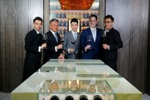 Yan Toh Heen Sommelier team (including Hotel Sommelier Andy Au) with InterContinental Hong Kong's F&B Director Sebastian Gassen & Yan Toh Heen Manager Henry Wong