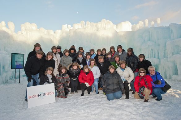 Bloomington, Minnesota Ice FAM Attendees in Front of Ice Castles at Mall of America