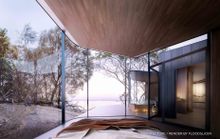 An artist's impression of the new waterfront pods at Freycinet Lodge. MUST CREDIT: Design by Liminal Architecture / Render by Floodslicer