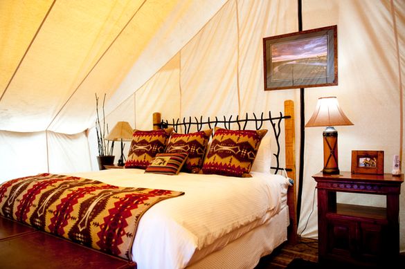 One of the glamping tents at The Resort at Paws Up.