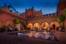 Kasbah Tamadot - Reflecting Pool in the Evening
