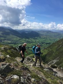 Walking down from Scafell Pike