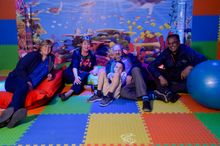 Pictured at Sand Le Mere Holiday Village for the opening of a new sensory room called Sonny's Sensory Room is Allan Cooke with son Sonny (centre) and Amby Tatla, General Manager at Sand le Mere (right). Also included are Rachel Pepper, Administration Mana