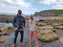Lyndsey & James hunting for dinosaur fossils in Whitby
