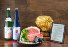 Kobe Beef with Trophy and Sake