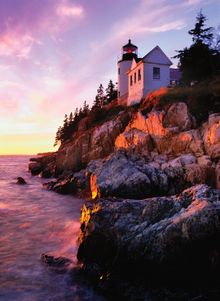 Bass Harbor Lighthouse sits along Maine's Down East coast.