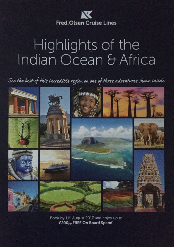 Fred. Olsen Cruise Lines' 'Highlights of the Indian Ocean & Africa' brochure 