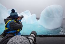 Photographers near Gourdin Island, Antarctica