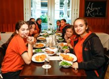 GICC eating Schnitzel at Huth Gastwirtschaft, Vienna